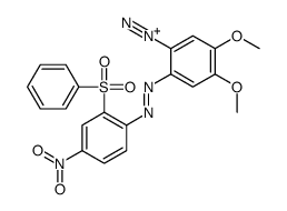 2-[[2-(benzenesulfonyl)-4-nitrophenyl]diazenyl]-4,5-dimethoxybenzenediazonium Structure