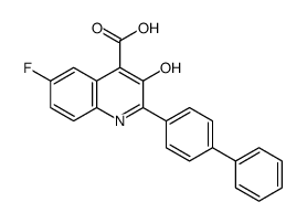 6-fluoro-3-hydroxy-2-(4-phenylphenyl)quinoline-4-carboxylic acid Structure