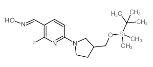 (E)-6-(3-((tert-Butyldimethylsilyloxy)methyl)-pyrrolidin-1-yl)-2-fluoronicotinaldehyde oxime图片