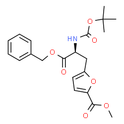 2-Furanpropanoic acid, α-[[(1,1-dimethylethoxy)carbonyl]amino]-5-(methoxycarbonyl)-, phenylmethyl ester, (αS)-结构式