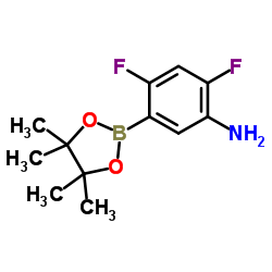 2,4-Difluoro-5-(4,4,5,5-tetramethyl-1,3,2-dioxaborolan-2-yl)aniline Structure