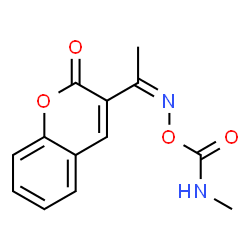 3-[1-(N-Methylcarbamoyloxyimino)ethyl]coumarin structure