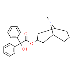 Benzilic acid 9-methyl-9-azabicyclo[3.3.1]nonan-3α-yl ester结构式