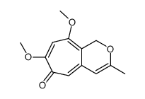 7,9-dimethoxy-3-methyl-1H-cyclohepta[c]pyran-6-one结构式