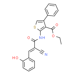 ethyl 2-{[(2E)-2-cyano-3-(2-hydroxyphenyl)prop-2-enoyl]amino}-4-phenylthiophene-3-carboxylate picture