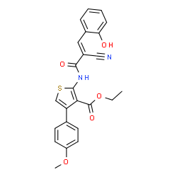 ethyl 2-{[(2E)-2-cyano-3-(2-hydroxyphenyl)prop-2-enoyl]amino}-4-(4-methoxyphenyl)thiophene-3-carboxylate picture