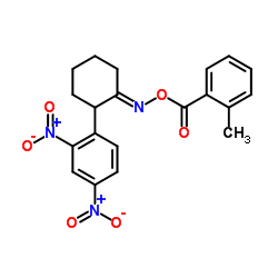 ({(E)-[2-(2,4-Dinitrophenyl)cyclohexylidene]amino}oxy)(2-methylphenyl)methanone结构式