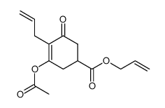 3-Acetoxy-4-allyl-5-oxo-cyclohex-3-enecarboxylic acid allyl ester结构式