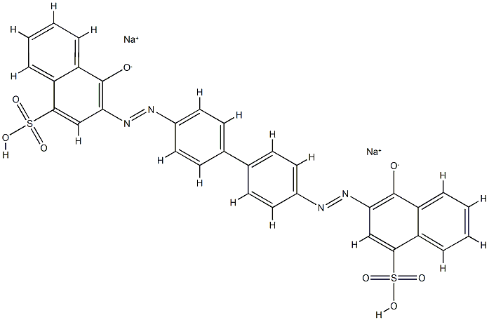 3,3'-[(1,1'-Biphenyl-4,4'-diyl)bis(azo)]bis[4-hydroxy-1-naphthalenesulfonic acid sodium] salt Structure