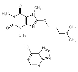 3,5-dihydropurine-6-thione; 8-(3-dimethylaminopropoxy)-1,3,7-trimethyl-purine-2,6-dione picture