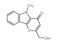 2-(Hydroxymethyl)-5-methylpyrano(3,2-b)indol-4(5H)-one结构式