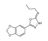 5-(1,3-benzodioxol-5-yl)-N-propyl-1,3,4-oxadiazol-2-amine结构式