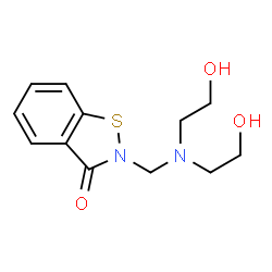 2-[[bis(2-hydroxyethyl)amino]methyl]-1,2-benzisothiazol-(2H)-one structure