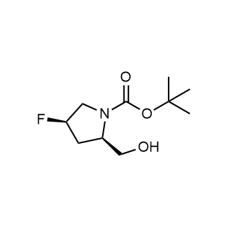 (2R,4R)-4-氟-2-(羟甲基)吡咯烷-1-羧酸叔丁酯结构式