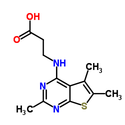 3-(2,5,6-TRIMETHYL-THIENO[2,3-D]PYRIMIDIN-4-YLAMINO)-PROPIONIC ACID结构式