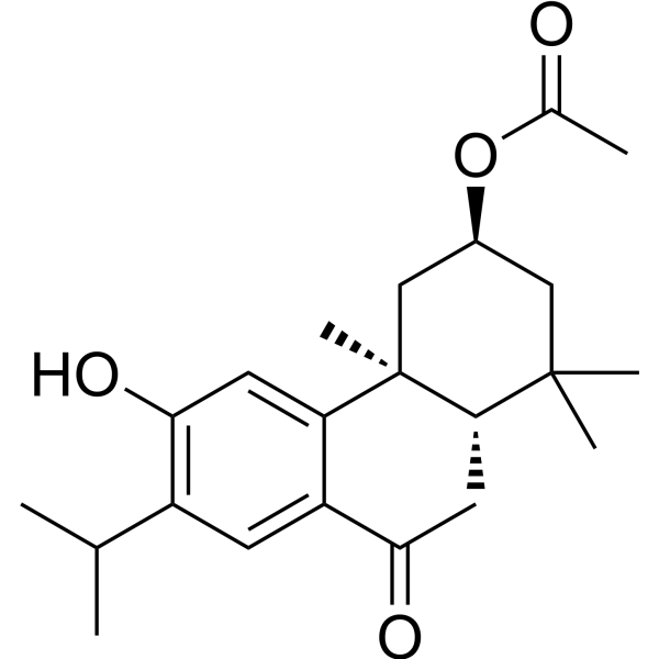 (3S,4aS,10aS)-3-(Acetyloxy)-2,3,4,4a,10,10a-hexahydro-6-hydroxy-1,1,4a-trimethyl-7-(1-methylethyl)-9(1H)-phenanthrenone Structure