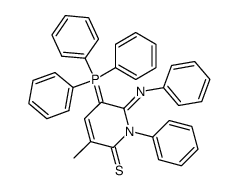 5,6-Dihydro-3-methyl-1-phenyl-6-(phenylimino)-5-(triphenylphosphoranyliden)-2(1H)-pyridinthion结构式