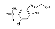 6-chloro-2-(hydroxymethyl)-3H-benzimidazole-5-sulfonamide结构式