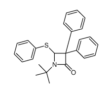 1-tert-butyl-3,3-diphenyl-4-phenylsulfanylazetidin-2-one结构式