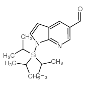 1-[三(1-甲基乙基)甲硅烷基]-1H-吡咯并[2,3-b]吡啶-5-甲醛结构式