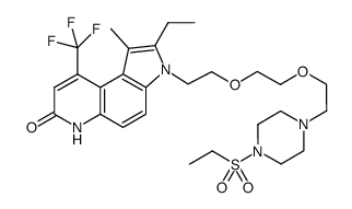 3-(2-{2-[2-(4-ethanesulfonyl-piperazin-1-yl)-ethoxy]-ethoxy}-ethyl)-2-ethyl-1-methyl-9-trifluoromethyl-3,6-dihydro-pyrrolo[3,2-f]quinolin-7-one Structure