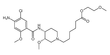 2-methoxyethyl 6-((3S,4R)-4-(4-amino-5-chloro-2-methoxybenzamido)-3-methoxypiperidin-1-yl)hexanoate结构式