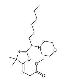 methyl 2-{[4,4-dimethyl-2-[1-(4-morpholinyl)heptyl]-1,3-oxazol-5(4H)-ylidene]amino}acetate Structure