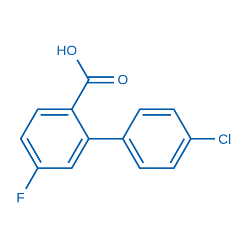 2-(4-chlorophenyl)-4-fluorobenzoic acid结构式