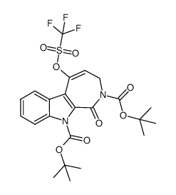 di-tert-butyl 1-oxo-5-(((trifluoromethyl)sulfonyl)oxy)-1,3-dihydroazepino[3,4-b]indole-2,10-dicarboxylate Structure