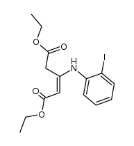 (E)-diethyl 3-((2-iodophenyl)amino)pent-2-enedioate结构式