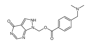 4-[(Dimethylamino)methyl]benzoic acid (4,5-dihydro-4-oxo-1H-pyrazolo[3,4-d]pyrimidine-1-yl)methyl ester structure