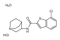 N-[(3R)-1-azabicyclo[2.2.2]octan-3-yl]-7-chloro-1-benzothiophene-2-carboxamide,hydrate,hydrochloride结构式