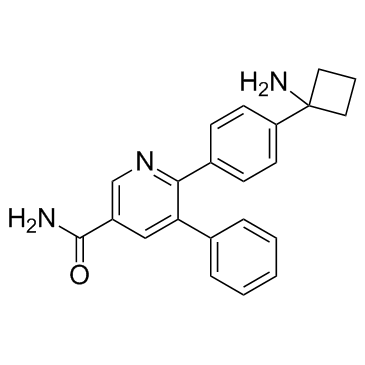 6-[4-(1-氨基环丁基)苯基]-5-苯基-3-吡啶甲酰胺结构式