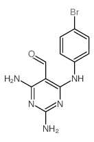 5-Pyrimidinecarboxaldehyde,2,4-diamino-6-[(4-bromophenyl)amino]- picture