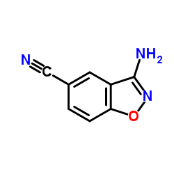 1,2-Benzisoxazole-5-carbonitrile,3-amino-(9CI) Structure