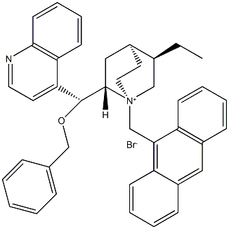 (8α,9R)-1-(9-Anthracenylmethyl)-10,11-dihydro-9-phenylmethoxy-cinchonanium bromide结构式