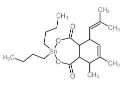 2,4,3-Benzodioxastannepin-1,5-dione,3,3-dibutyl-5a,6,9,9a-tetrahydro-6,7-dimethyl-9-(2-methyl-1-propen-1-yl)- Structure