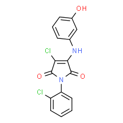 3-chloro-1-(2-chlorophenyl)-4-(3-hydroxyanilino)-1H-pyrrole-2,5-dione结构式