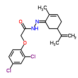 2-(2,4-Dichlorophenoxy)-N'-[(1E)-5-isopropenyl-2-methyl-2-cyclohexen-1-ylidene]acetohydrazide Structure