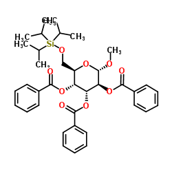 Methyl-6-O-(triisopropylsilyl)-2,3,4-tri-O-benzoyl-α-D-glucopyranoside Structure