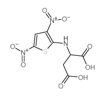 2-[(3,5-dinitrothiophen-2-yl)amino]butanedioic acid结构式