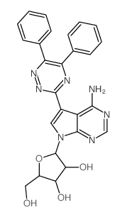 2-[5-amino-7-(5,6-diphenyl-1,2,4-triazin-3-yl)-2,4,9-triazabicyclo[4.3.0]nona-1,3,5,7-tetraen-9-yl]-5-(hydroxymethyl)oxolane-3,4-diol结构式