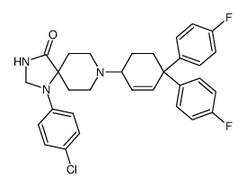 8-[4,4-bis-(4-fluoro-phenyl)-cyclohex-2-enyl]-1-(4-chloro-phenyl)-1,3,8-triaza-spiro[4.5]decan-4-one结构式