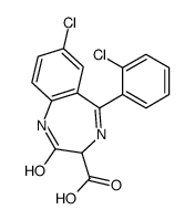 7-chloro-5-(2-chlorophenyl)-2-oxo-1,3-dihydro-1,4-benzodiazepine-3-carboxylic acid Structure