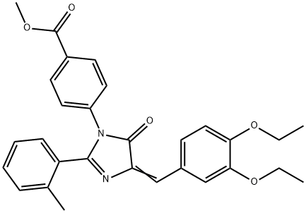 Benzoic acid,4-[4-[(3,4-diethoxyphenyl)methylene]-4,5-dihydro-2-(2-methylphenyl)-5-oxo-1H-imidazol-1-yl]-,methyl ester结构式