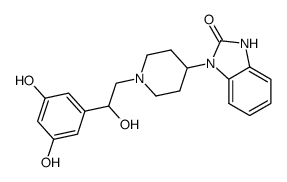 1-[2-(3,5-dihydroxyphenyl)-2-hydroxy]ethyl-4-(2-oxobenzimidazolin-1-yl)piperidine Structure