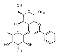 2-O-benzoyl-3-O-α-L-rhamnopyranosyl-D-galactose结构式