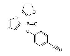 4-Cyanophenyl di-2-furanylphosphinate structure