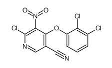 6-chloro-4-(2,3-dichlorophenoxy)-5-nitropyridine-3-carbonitrile结构式