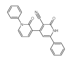 2-oxo-4-(2-oxo-1-phenyl-pyridin-3-yl)-6-phenyl-1H-pyridine-3-carbonitrile结构式